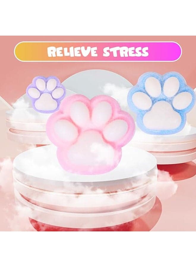 1pcs Blue Squishy Cat Paw Squishy Toy,5 Inches Big FuFu cat Squeeze Paw,Cute Soft Squeeze Fidget Toys Squeeze Toys for Stress Relief Pinch Family Toys Gifts for Kids Adults (٢)