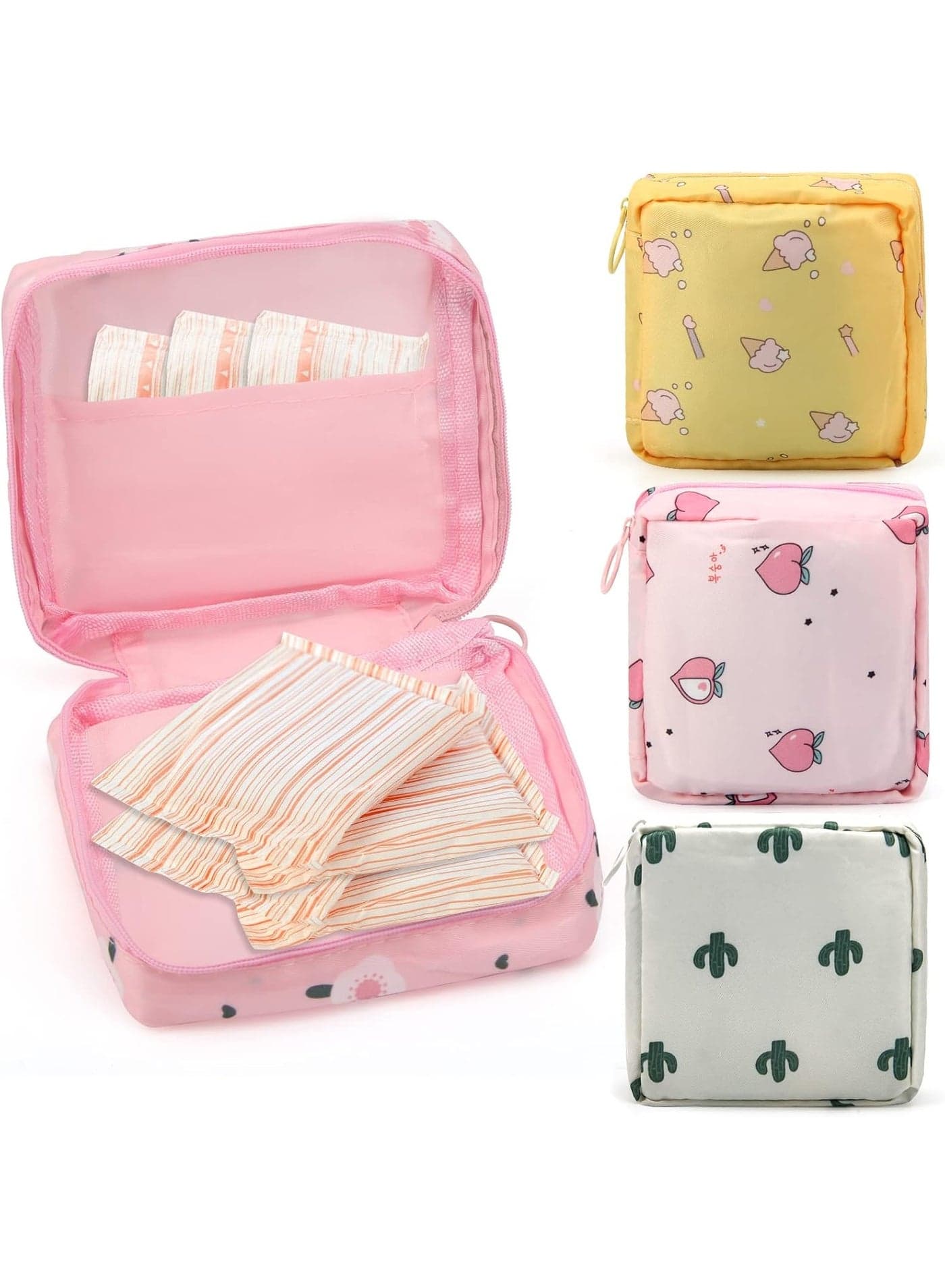 1-piece sanitary pad storage pouch, menstrual pad bag, portable sanitary napkin storage case made of nylon Oxford fabric with a zipper—designed for women and ladies.