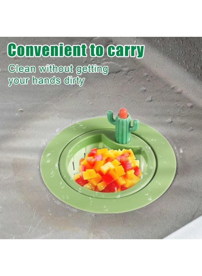 Cactus Shape Sink Strainer with Push Button Drain Control, Self Cleaning Kitchen Sink Filter, Multi Hole Rotating Basket Waste Collector with Tentacle Handle for Food Scraps and Drain Protection (8)