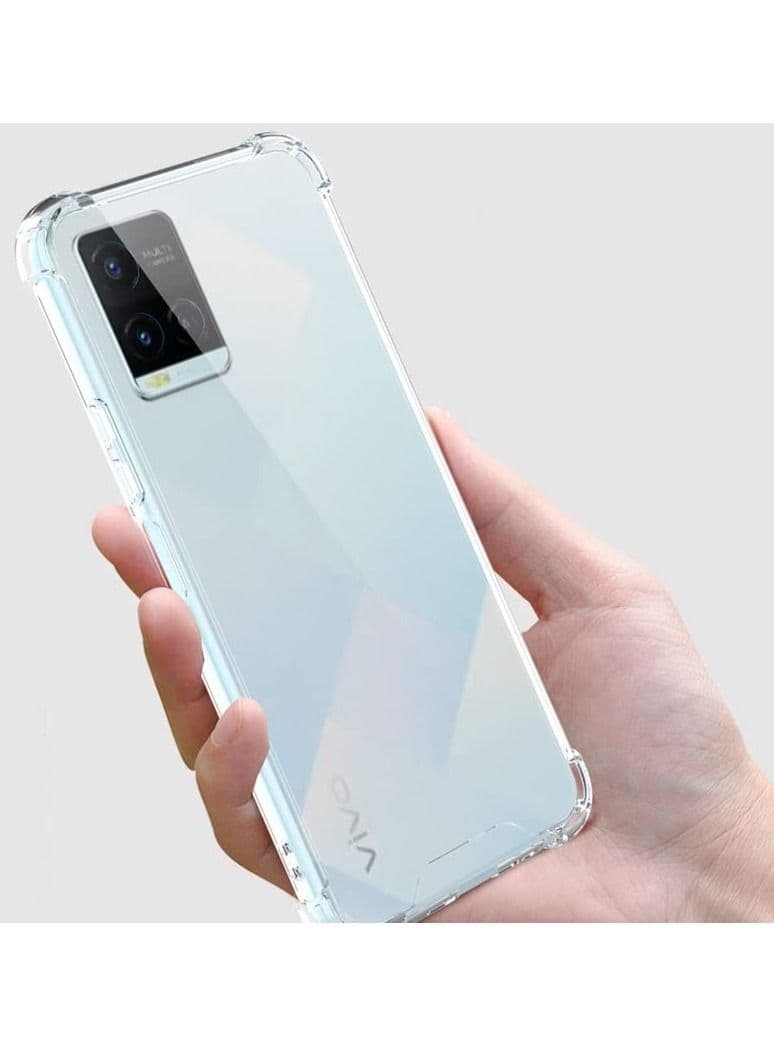 Flexible Shockproof Crystal Clear TPU Soft Bumper Back Cover with Cushioned Edges for vivo Y33s_Transparent Cases & Covers (3)