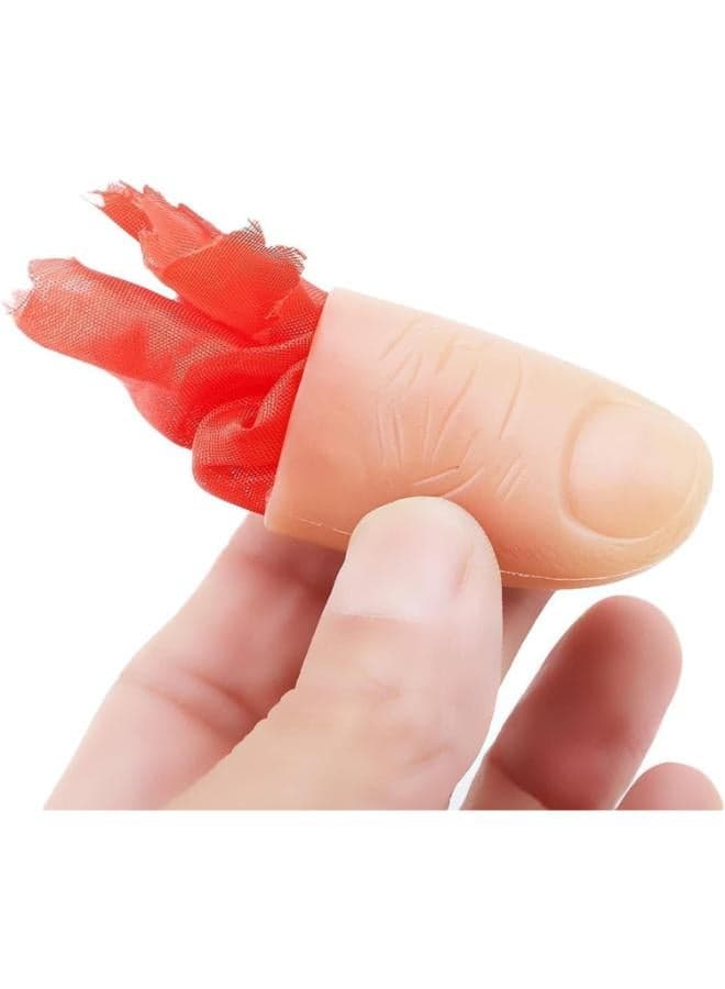 Magic Thumb Trick Prop with Red Tulle, Realistic Silicone Fake Thumb for Magic Shows. Props Toys Magic Tricks Prank Party Kids Adults. (1) Party Games & Crafts (٢)