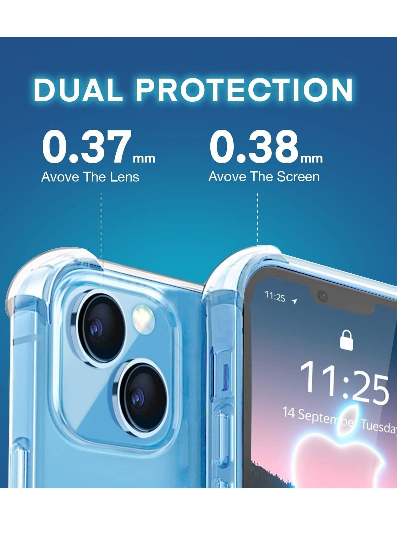 Clear Case for iPhone 14 Plus 6.7 inch Anti Scratch Shock Absorption 2022 iPhone 6.7 inch Case Reinforced Corner Protection Bumper Crystal Clear Cases & Covers (٤)