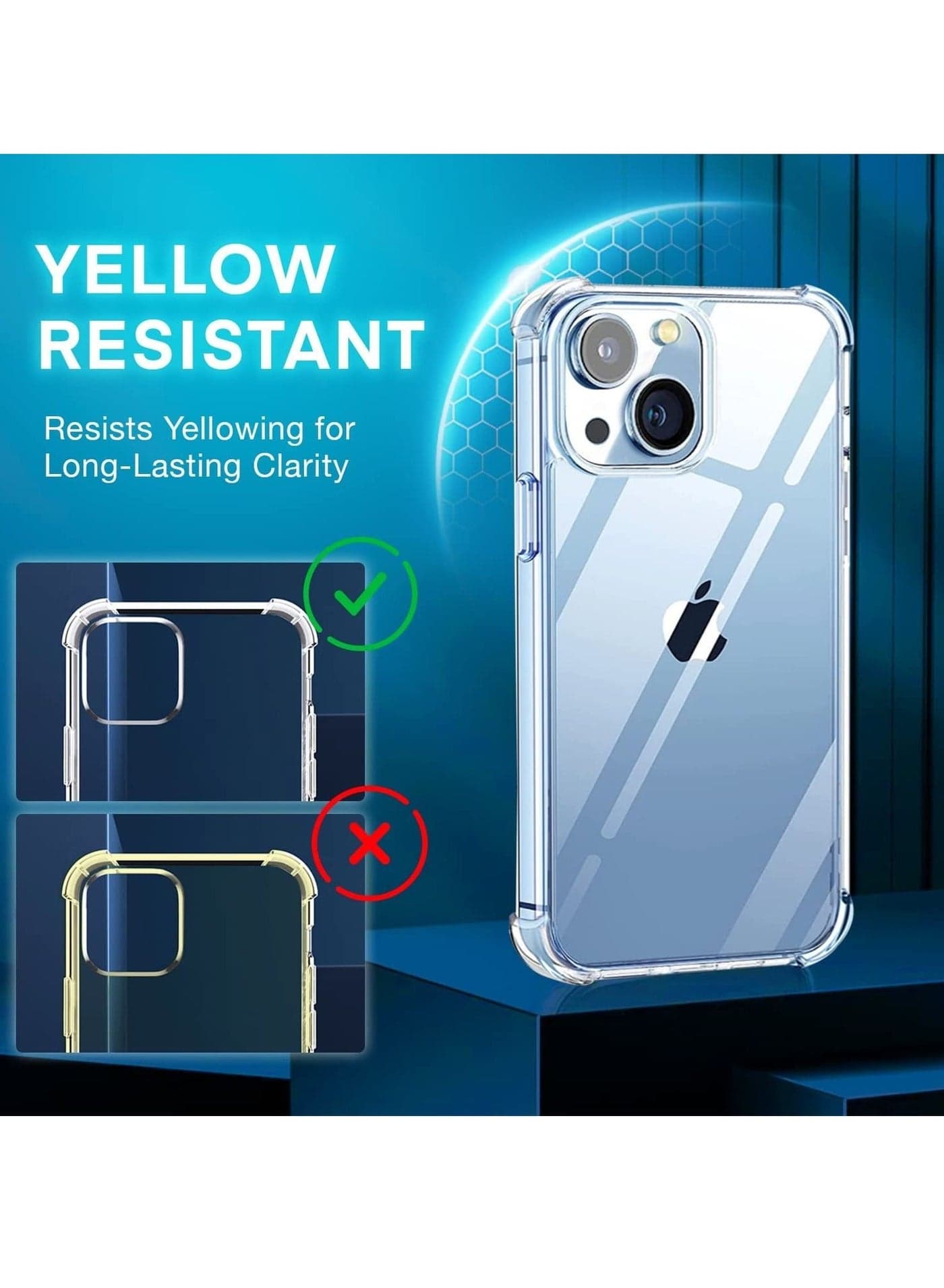 Clear Case for iPhone 14 Plus 6.7 inch Anti Scratch Shock Absorption 2022 iPhone 6.7 inch Case Reinforced Corner Protection Bumper Crystal Clear Cases & Covers (٥)