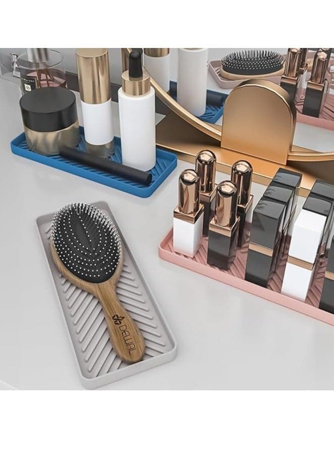 1pc Modern Style Silicone Tray, Multipurpose Flexible Tray, Ideal For Kitchen Soap, Bathroom Countertop Organizer, Perfect For Perfume, Candle, Keys Soap Dishes (٥)