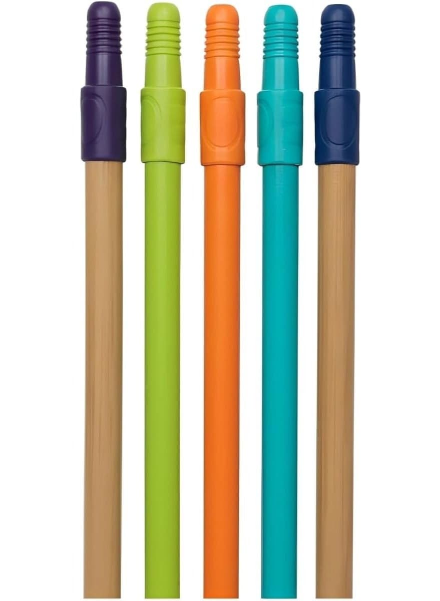 5 pcs Durable Plastic Broom Handle Connectors – Multi-Color Replacement Pole Joiners for Household Cleaning Tools, Easy-to-Use Stick Extender and Repair Connector (2)