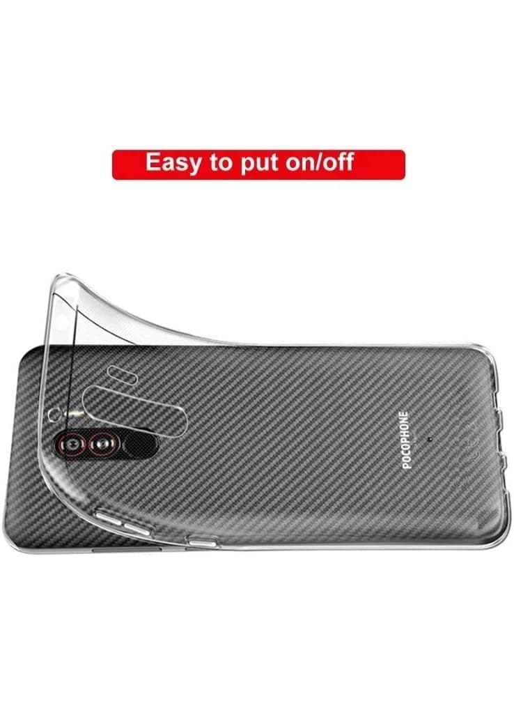 Case Compatible with Xiaomi Poco F1 Case Crystal Clear Soft TPU Gel Case Flexible Silicone Anti-Scratch Camera Protection Transparent TPU Cover - Clear (٣)