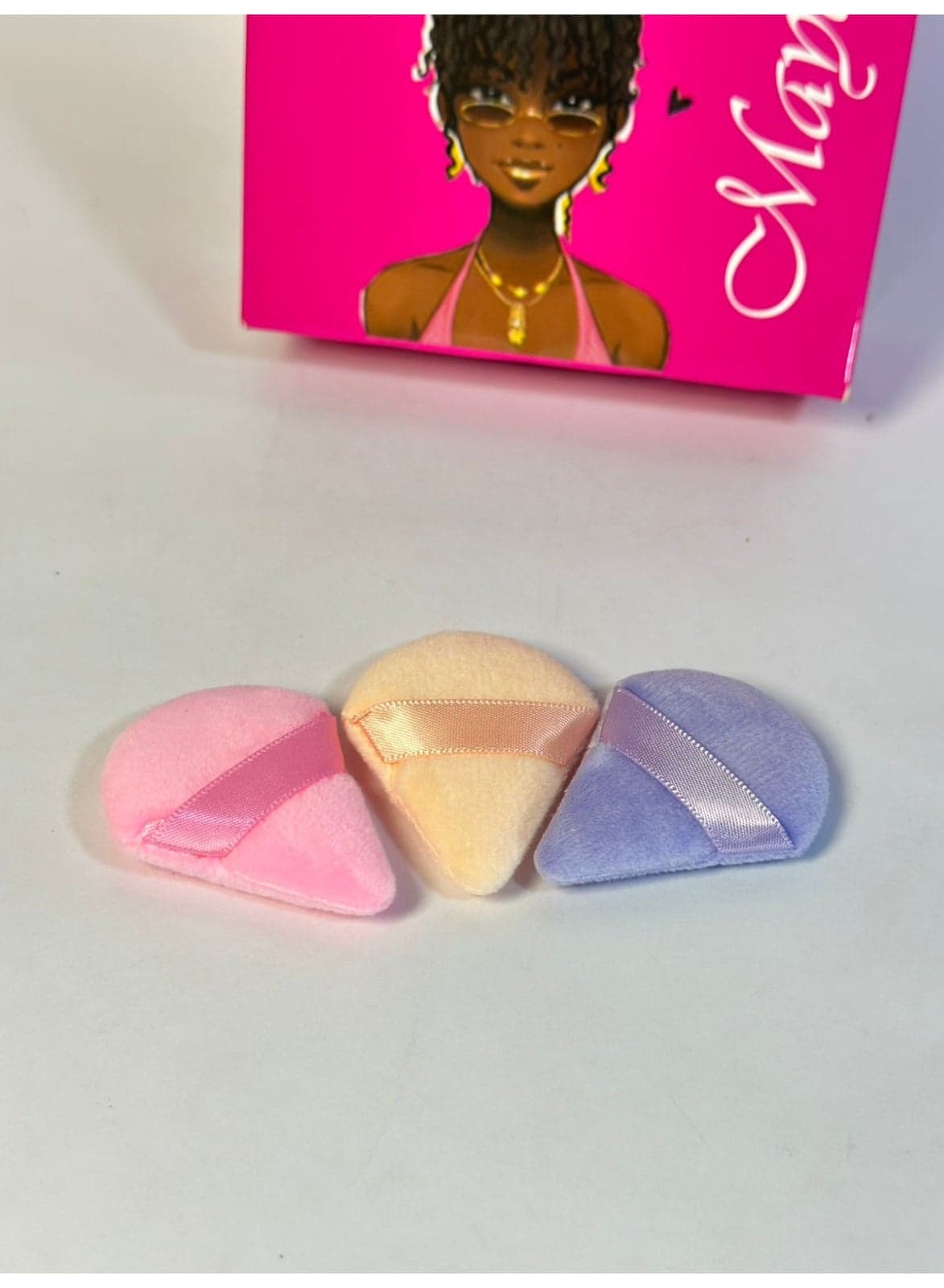 3pcs mini Powder Puff Soft Face Triangle Makeup Puff for Loose Powder Body Cosmetic Foundation Sponges Beauty Blender Makeup Tool Multicolors Make Up Sponges (٤)