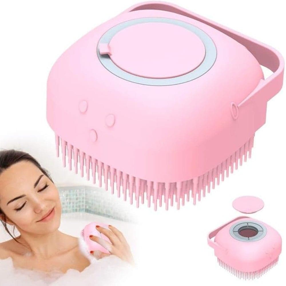 New Silicone Shower Loofah with Shower Gel Reservoir Household Cleaning Sponges (3)
