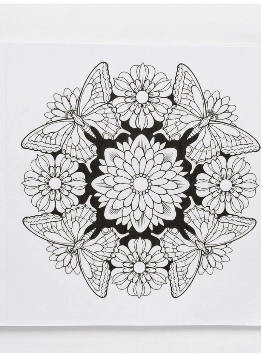 Coloring Book 48 butterfly Drawing Mandala Suitable For Adults And Kids Drawing & Painting Supplies (٤)