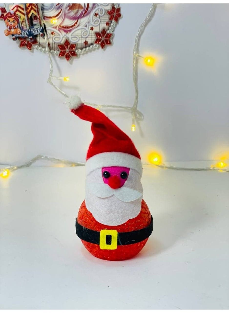Christmas Decoration Santa Claus Red Plastic Glow In The Dark Mix Lights Operated by Clockwork Stones Size: 10 cm Home Decor Ornaments (3)