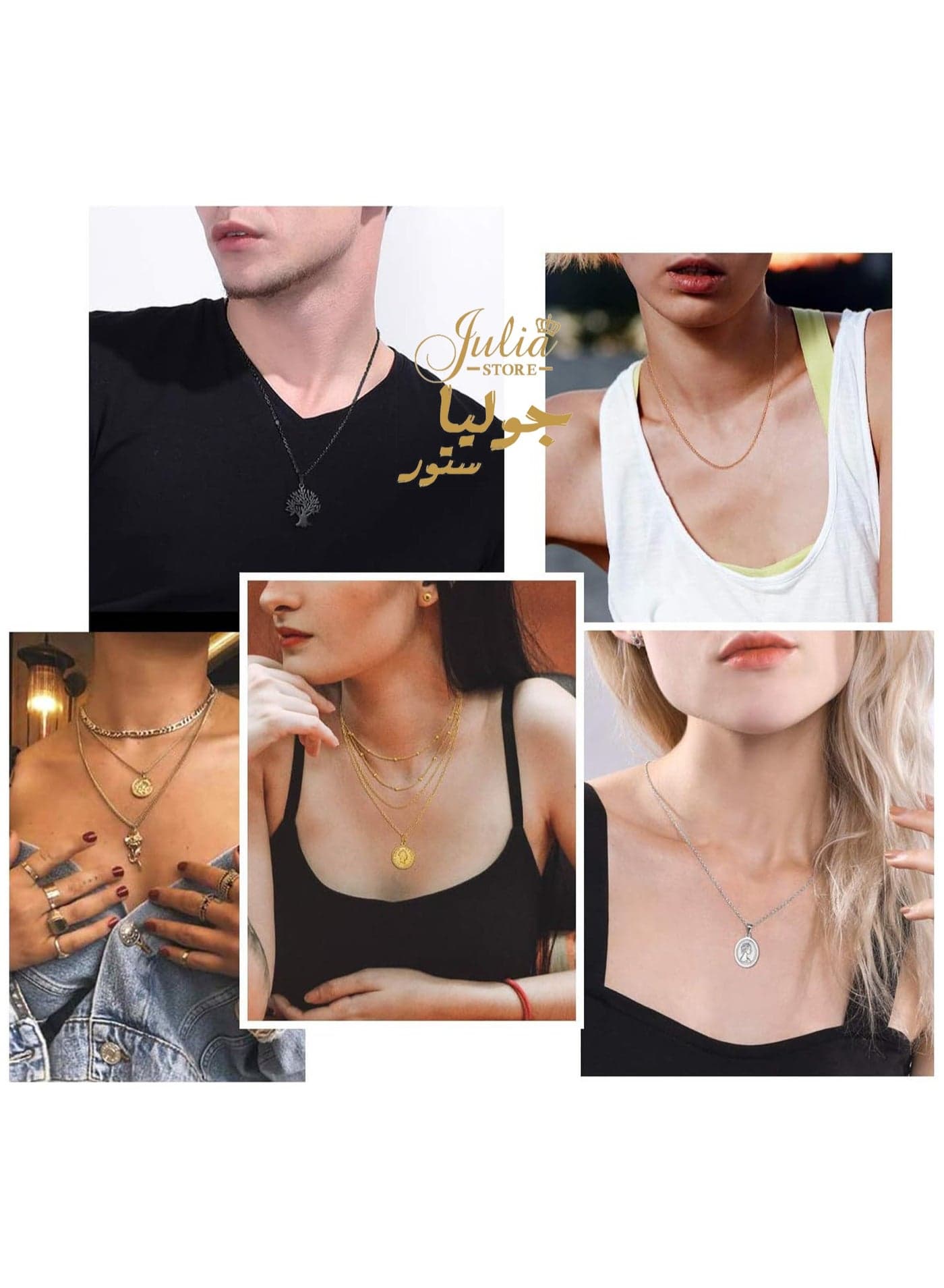 18K Gold Plated 316L Stainless Steel Chain Necklaces 2MM Rolo Cable Necklace, Hypoallergenic Chains for Pendant By Julia Store (3)