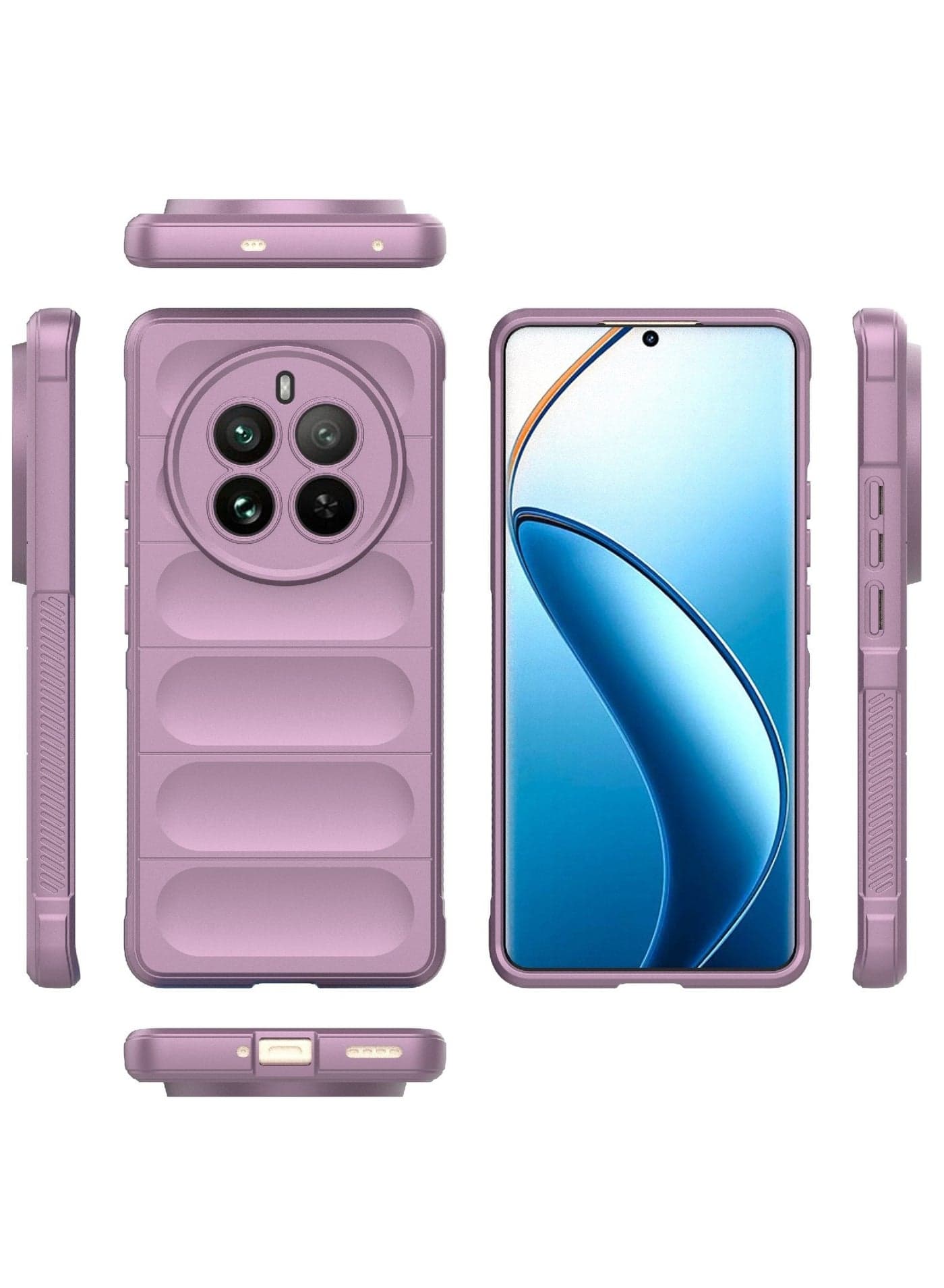 Phone case cover Magic Shield TPU + Silicone Shockproof Phone Case For Realme 12 Pro / Realme 12 Pro Plus / Realme P1 Pro (Purple) (٢)