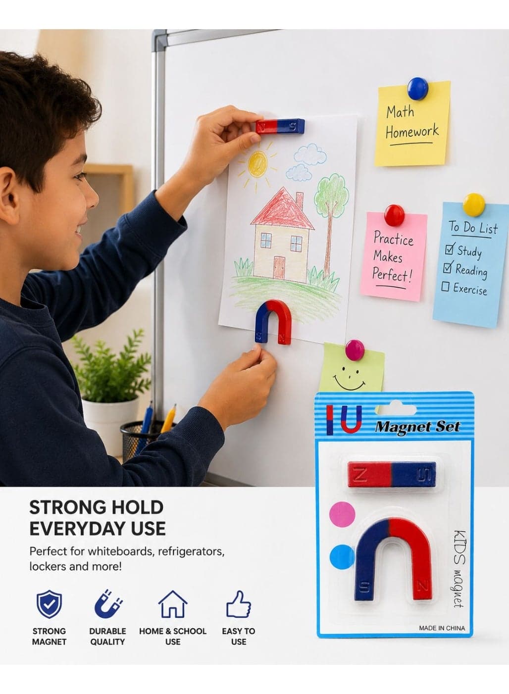 Kids Magnet Set – Educational Magnetic Toy with U-Shaped & Bar Magnets (2)