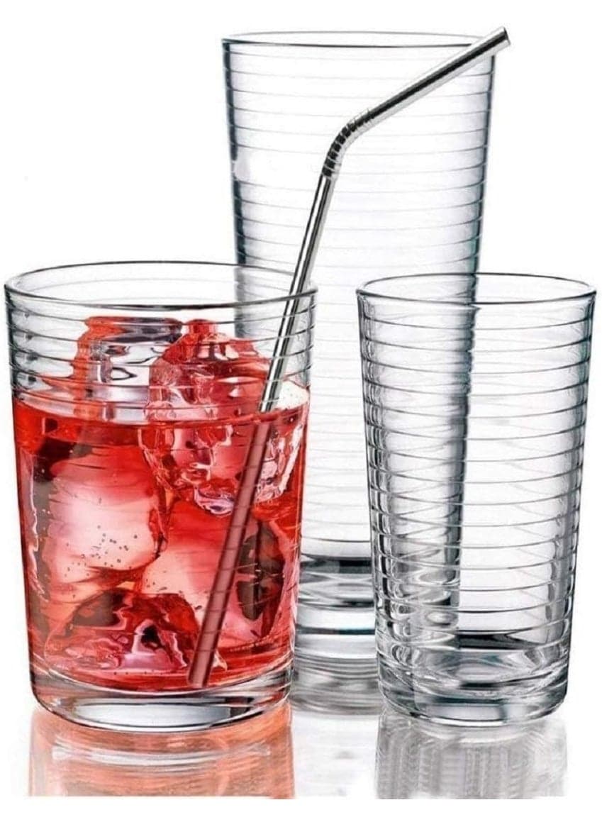 Eco-friendly stainless steel straw set (5 pieces): 2 straight and 2 curved with a dedicated cleaning brush - reusable, BPA-free, and completely safe for children and adults for drinks and juices. Cups & Straws (7)