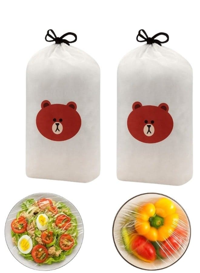 Fresh Keeping Bags 200pcs Food Covers,Fresh Keeping Bags,Elastic Storage Covers, ,Preservation Bags,Disposable Bags,Used Fruit And Storage, Transparent, Elastic Stretch Adjustable Bowl Lids, Universal Kitchen Wrap Seal Caps for Leftovers And Meal Prep Food Containers