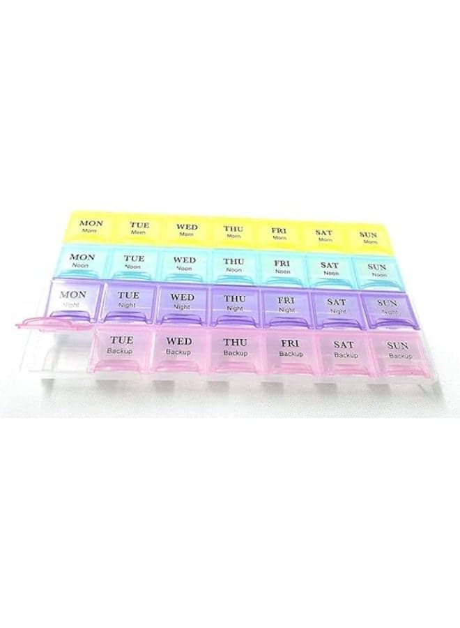 7 Day Weekly Pill Organizer, 28 Compartment Medicine Box, with AM and PM Sections (3)
