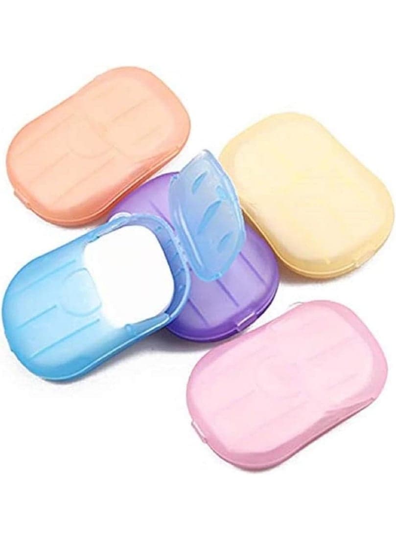 Portable Scented Soap Paper Sheets in Travel Case – Dissolvable Hand Washing Soap Leaves for Bag, Car, Travel and Outdoor Hygiene with Fresh Fragrance for Adults and Kids Bathroom Cleaners