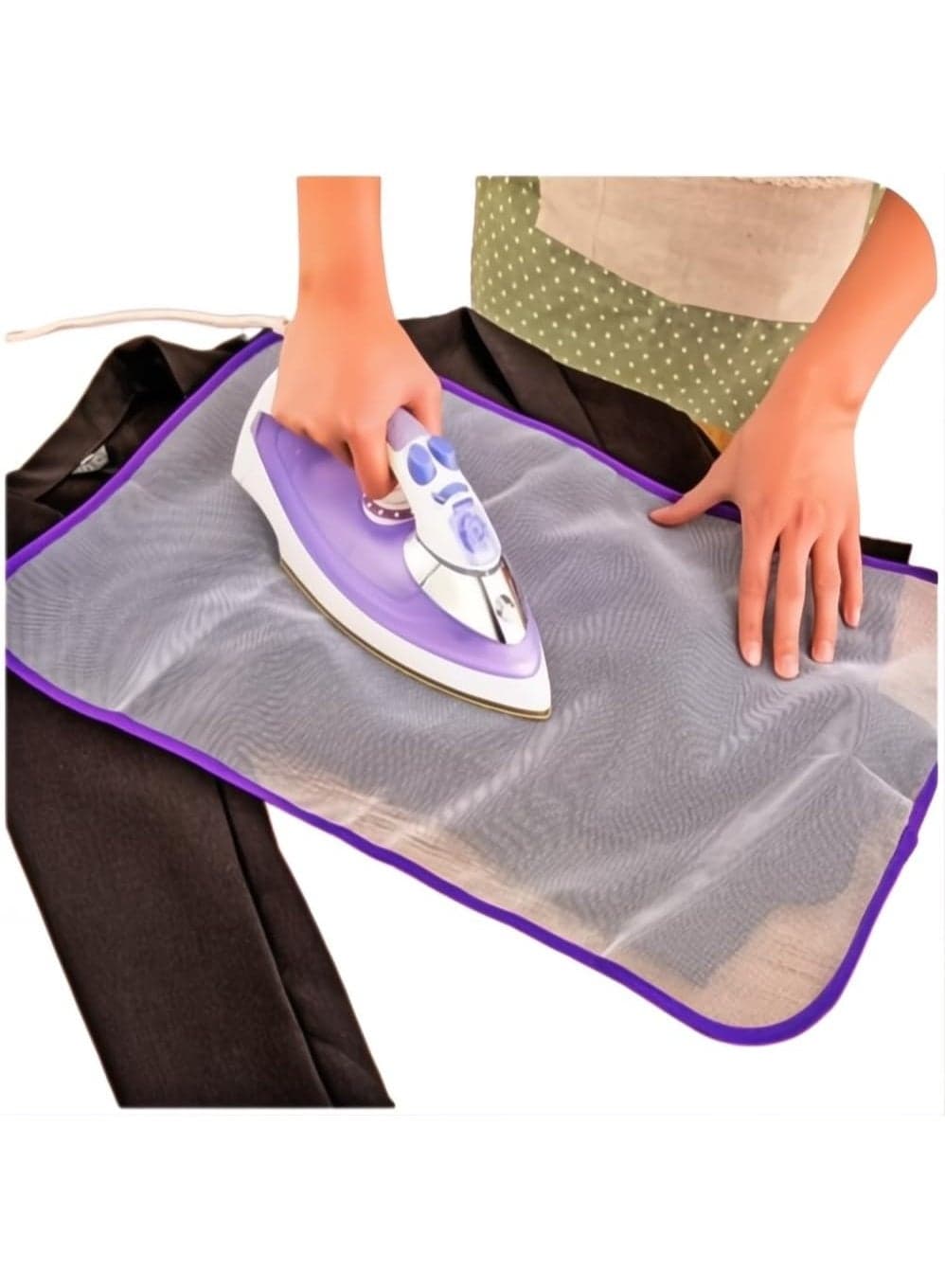 2-Piece Professional Heat Resistant Ironing Mat Set 40x60cm – Premium Transparent Mesh Ironing Cloth Protectors for Garments, Anti-Burn Ironing Pads for Delicate Fabrics Including Silk, Chiffon, Lace and Embroidery, Durable Home Ironing Accessories for Smooth Wrinkle-Free Results Irons (٩)
