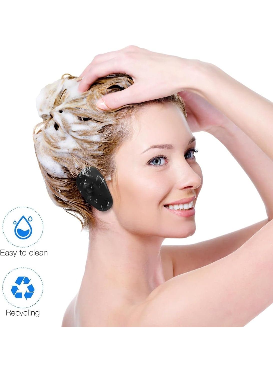 Silicone ear shields to protect ears while dyeing hair or showering, for home or salon use. Ear protection shield during hair dyeing and heat treatment. 2 pieces, black. Shower Caps (٥)