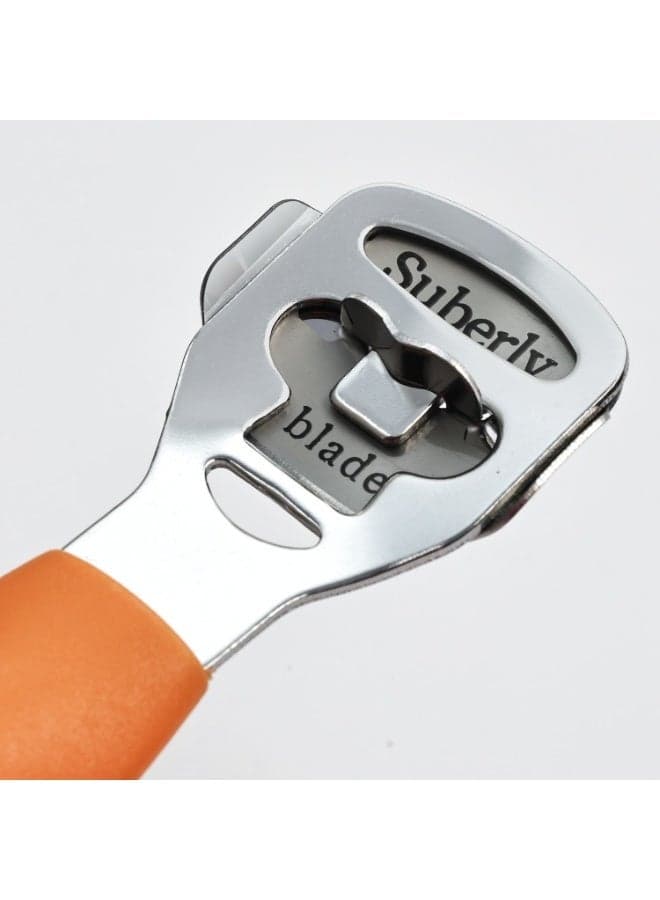 Professional Callus Remover And Corn Plane Set With Foot Rasp And 10 Replacement Blades – Stainless Steel Pedicure Tool For Removing Hard Dead Skin, Corns And Cracked Heels Hand & Foot Treatment (٧)