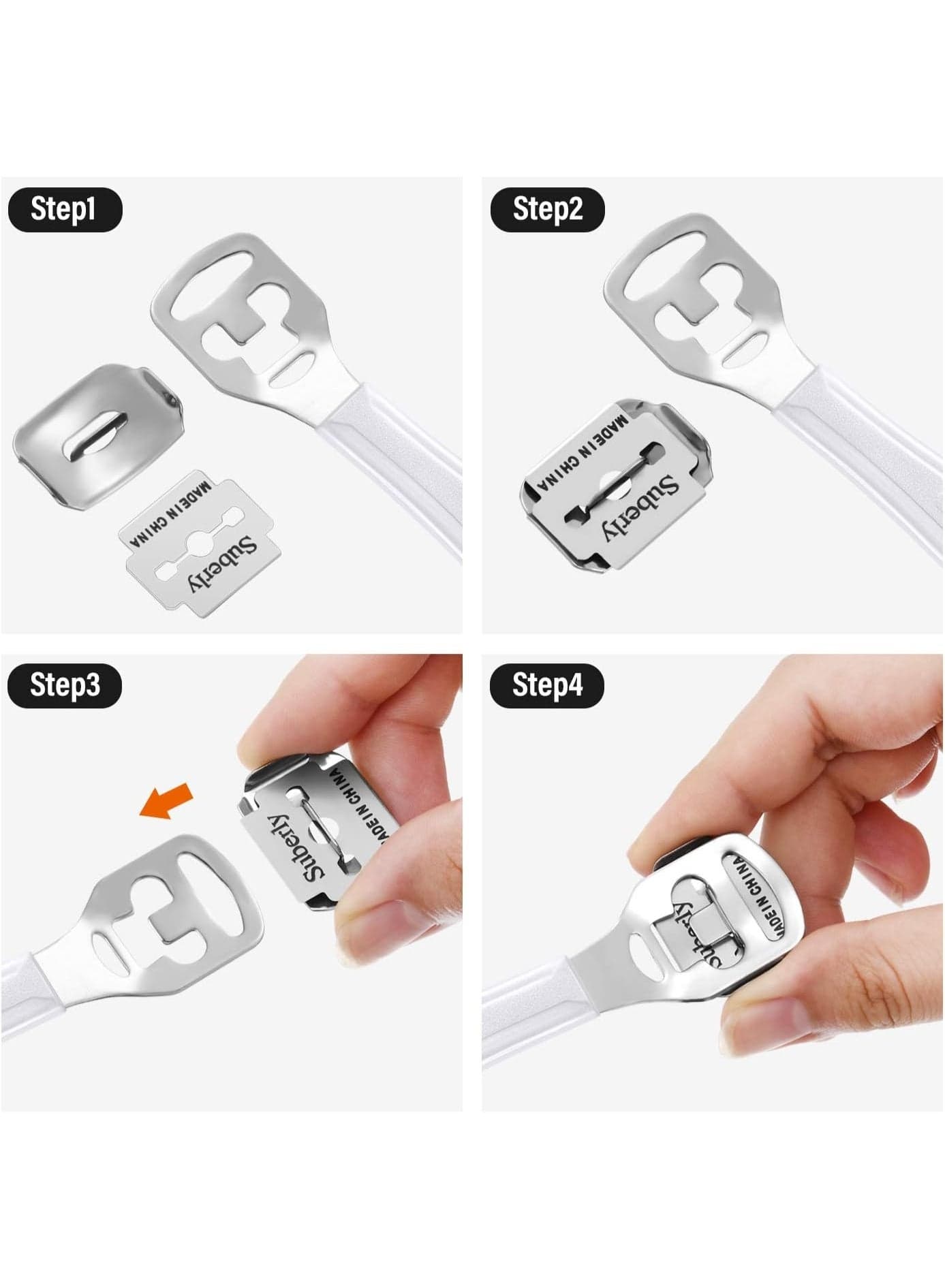 Professional Callus Remover And Corn Plane Set With Foot Rasp And 10 Replacement Blades – Stainless Steel Pedicure Tool For Removing Hard Dead Skin, Corns And Cracked Heels Hand & Foot Treatment (٢)