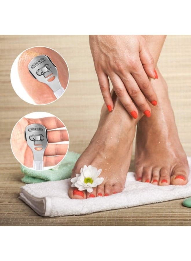 Professional Callus Remover And Corn Plane Set With Foot Rasp And 10 Replacement Blades – Stainless Steel Pedicure Tool For Removing Hard Dead Skin, Corns And Cracked Heels Hand & Foot Treatment (٣)