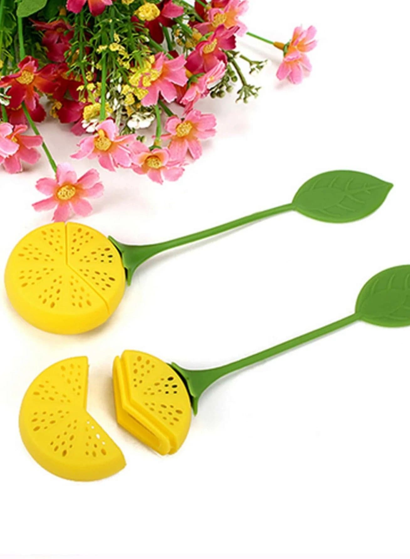 Tea diffuser for loose tea 1Pcs Creative Lemon-Shape Tea Infuser Strainer Silicone Tea Bag Leaf Filter Diffuser Teaware Teapot Accessory Kitchen Gadget Coffee & Tea Infusers (١١)