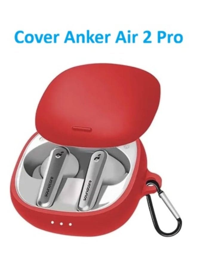 Silicone case for Anker Air 2 Pro headphones - red