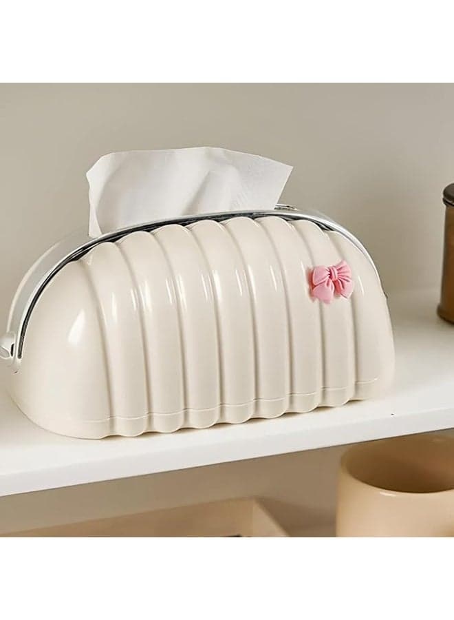 Acrylic tissue box with an elegant bow design – a touch of sophisticated decor and perfect organization everywhere Tissue Holders (٣)