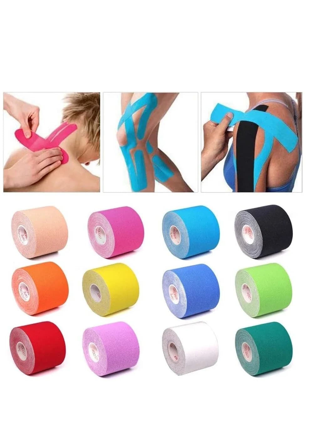 Hypoallergenic Therapeutic Muscle Tape for Injury Recovery for Gym, Running, Tennis, Swimming, Football Kinesio Tape