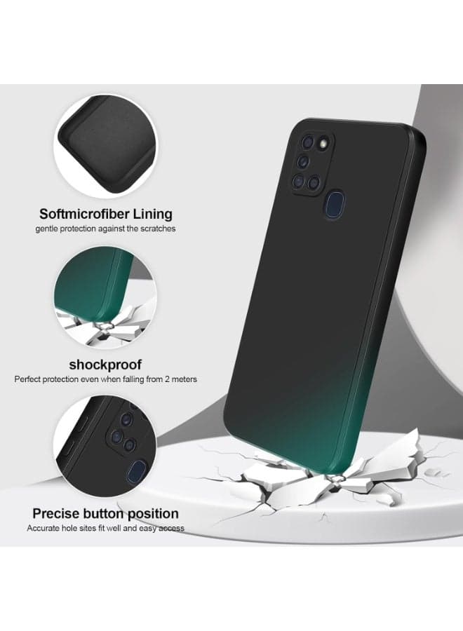 Case for Samsung Galaxy A21s, full-body silicone case, shockproof protective cover with microfiber lining (black) (٢)