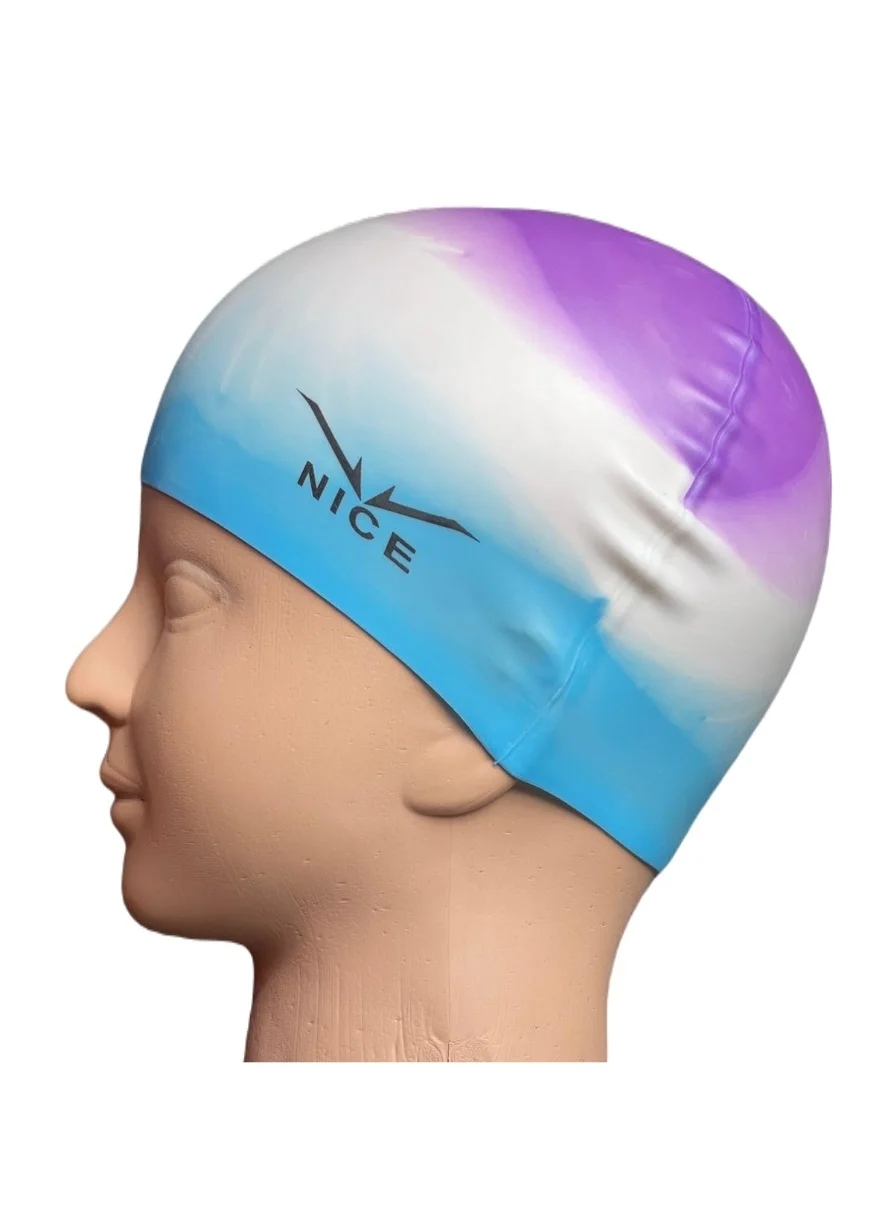 Go Swim Kids Swim Cap by Qshop®️, Durable Silicone Swim Cap for Toddler Boys and Girls, Waterproof Swim Caps, Comfortable Kids Swim Caps with Simple Design for Long and Short Hair, Ponytail (٢)