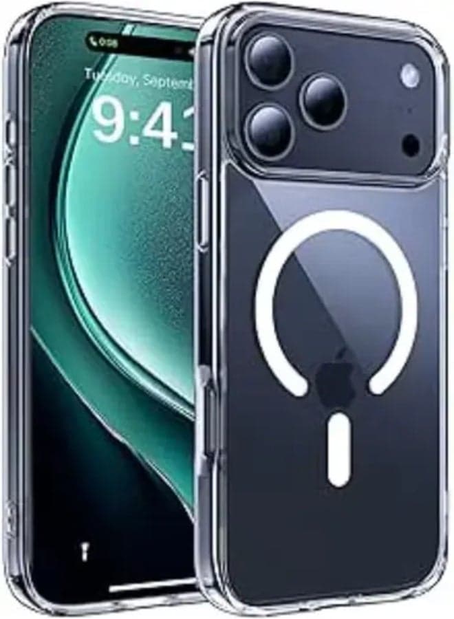 Magnetic For iPhone Pro Case, Compatible with Magsafe, Shockproof Shock Absorption, Slim Fit & Lightweight, Scratch-Resistant Protective Bumper Cover For iPhone Pro 6.1",Clear