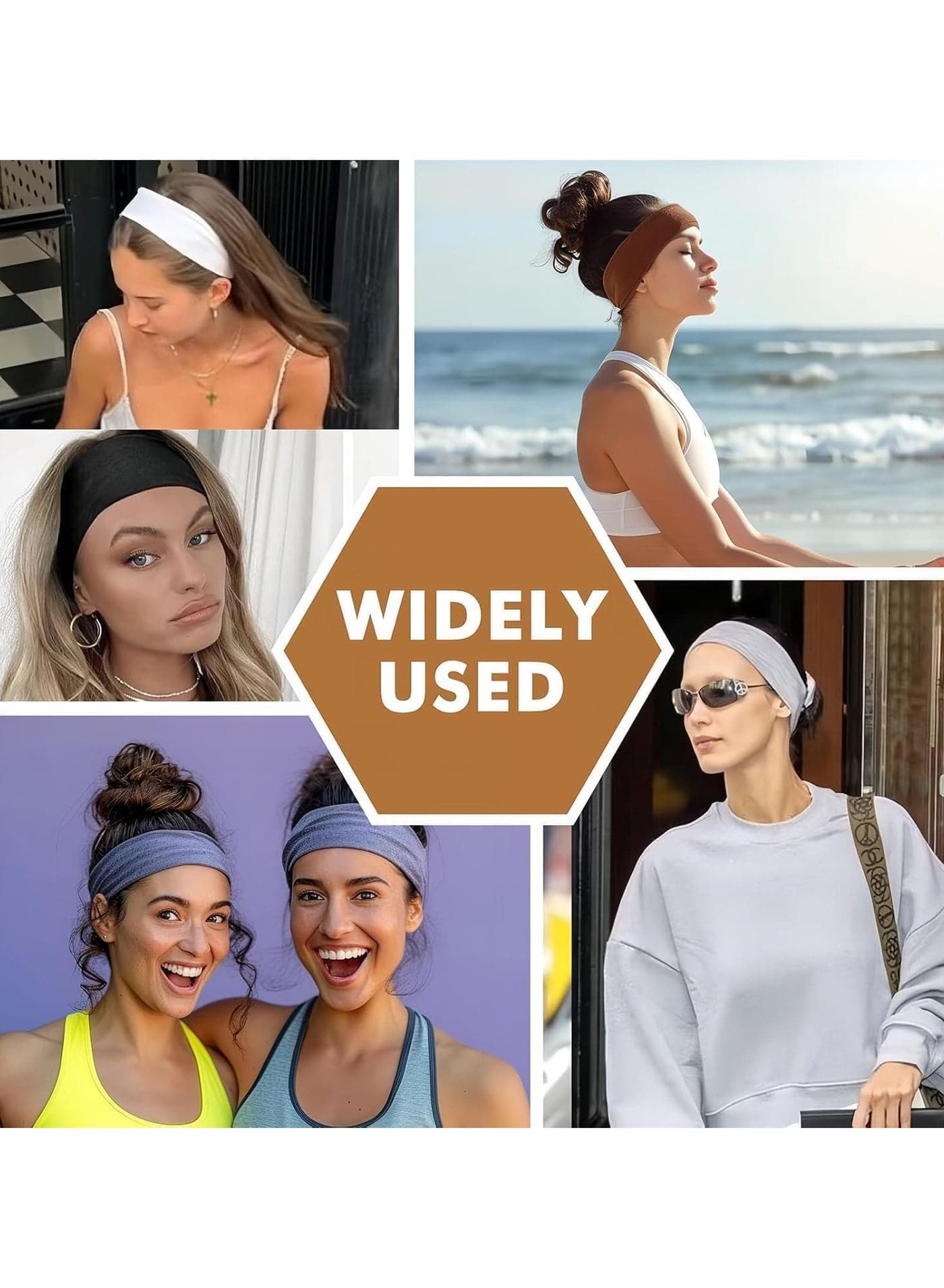 Extra Wide 7cm Plain Stretch Unisex Soft Yoga Headban (Dark Blue) Running & Training Headbands (٩)