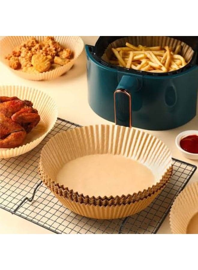 Air Fryer Disposable Paper Liner , Cooking Paper for Air Fryer, Non-Stick Air Fryer Liners, Baking Paper for Air Fryer Oil-proof, Food Grade Parchment for Baking Roasting Microwave 6.3 insh (100pcs) Kitchen & Home Appliances Parts & Accessories (5)