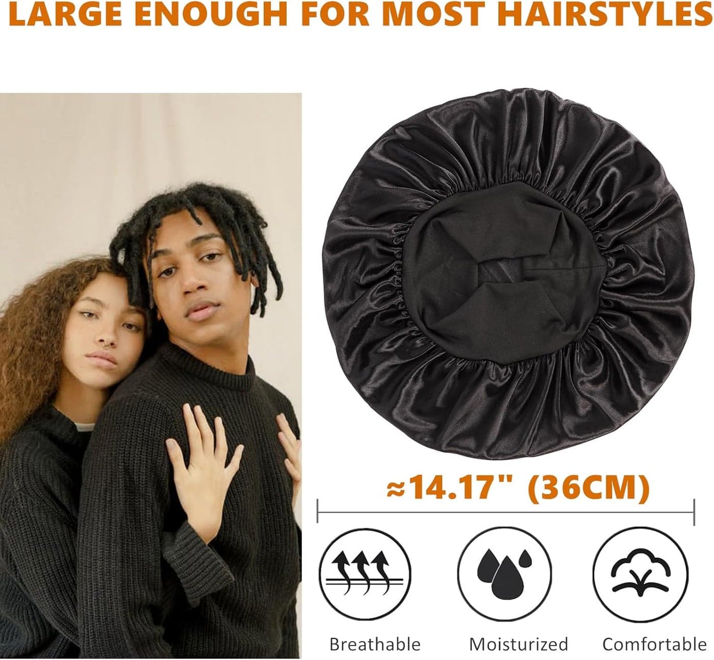 Bonnet for Men, Hair Bonnet for Sleeping, Double Layer Satin Bonnets for Black Women Curly Hair Braids, Reversible Sleep Cap (٤)
