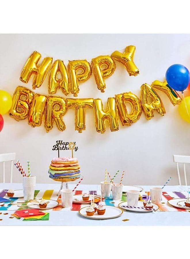 13-Piece Happy Birthday Letters Foil Balloon Set 16inch (3)