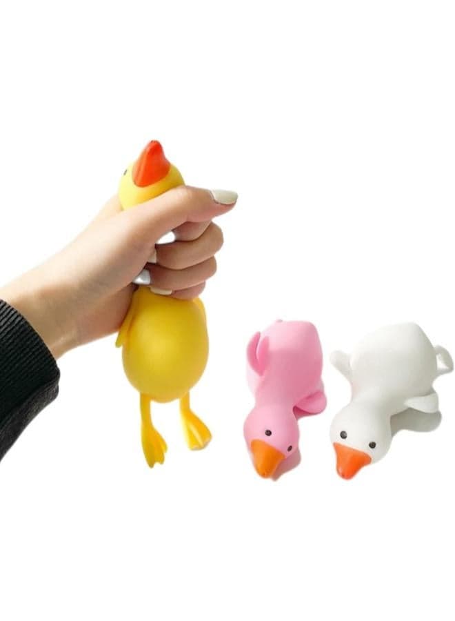 Rainbow duck stress-relieving squeezing toy, a sensory hand toy for stress relief, suitable for the office or as a gift for birthdays or parties. Multi-colored. Squishy Toys (٣)