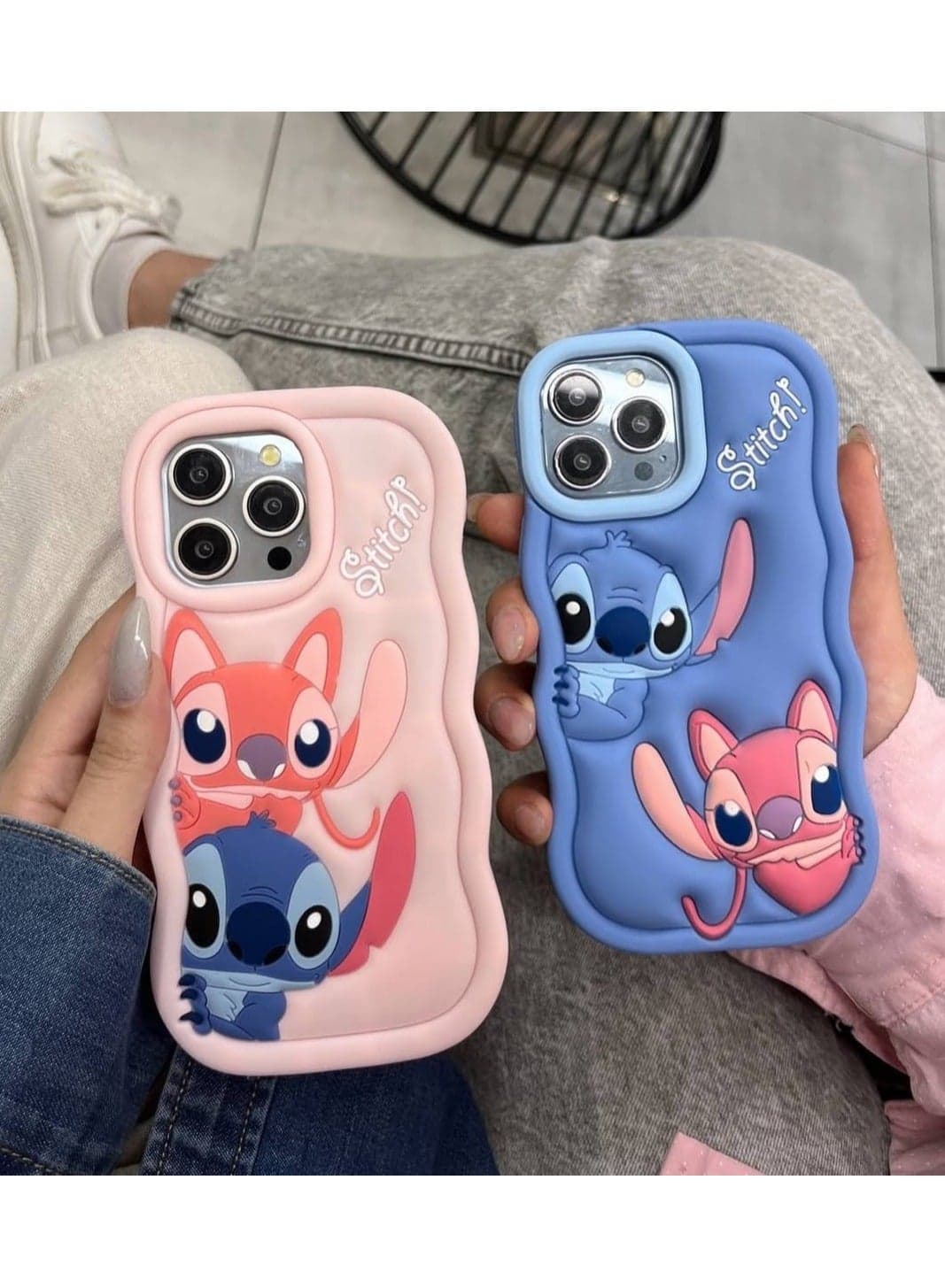 Lilo and Stitch Cartoon 3D Wavy Soft Silicone Phone Case for Oppo A60 (Light Purple) Cases & Covers (٤)