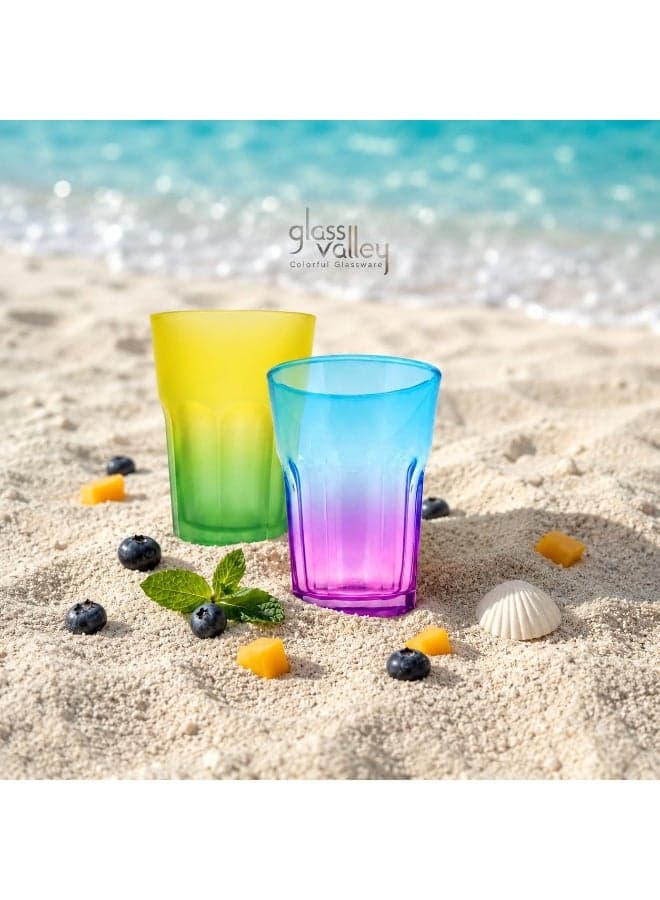 Water Cup L 350 Ml Degrade Turquoise & Fuchsia Matte Glassware & Drinkware (٥)