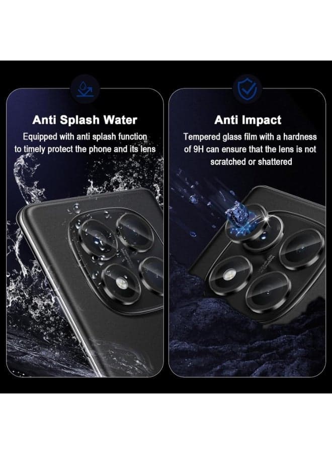 Camera Lens Protector For Redmi Note 14 Pro 4G , Scratch-Resistant HD Clarity Ultra-Thin 9H Tempered Glass with Aluminum Edging, Individual Metal Lens Cover (Black) Mobile Lens & Lens Protectors (5)
