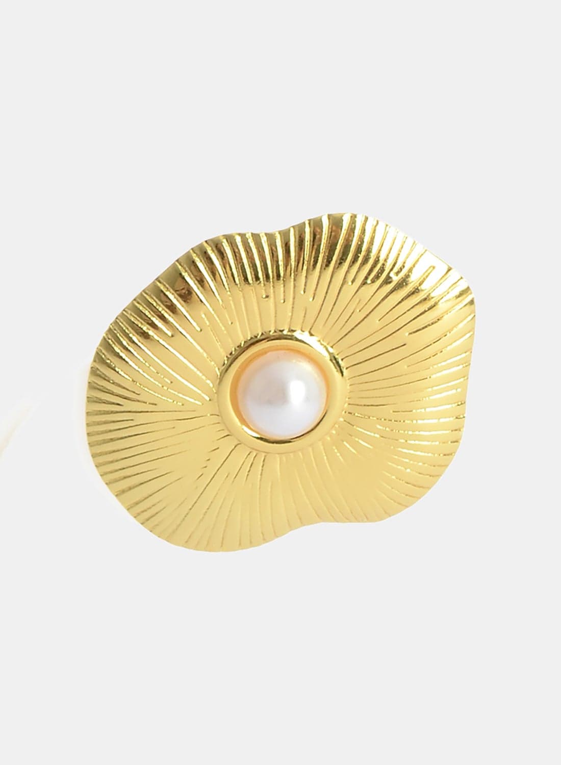 Large Pearl Flower Design Earrings With A Screw-In Design - Embossed Earrings (2)
