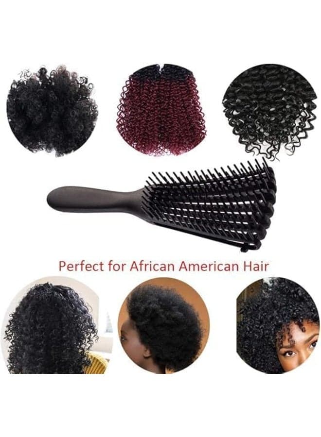 First Choice Curly Hair Detangling Brush – a professional styling tool for wet or dry curly hair (types 2A to 4C), featuring an adjustable-spacing design; single piece, assorted colors. (٨)