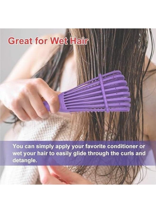 First Choice Curly Hair Detangling Brush – a professional styling tool for wet or dry curly hair (types 2A to 4C), featuring an adjustable-spacing design; single piece, assorted colors. (٧)