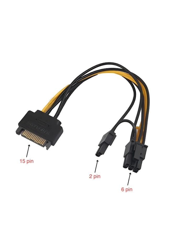 SATA to (2+6) PCI-E 8 Pin Power Converter Cable for Graphics Card (٢)