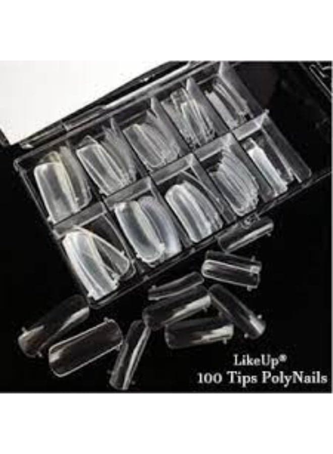 Fake Nails High Quality 100pcs/Box Natural Transparent Different Sizes Nail Art (٣)