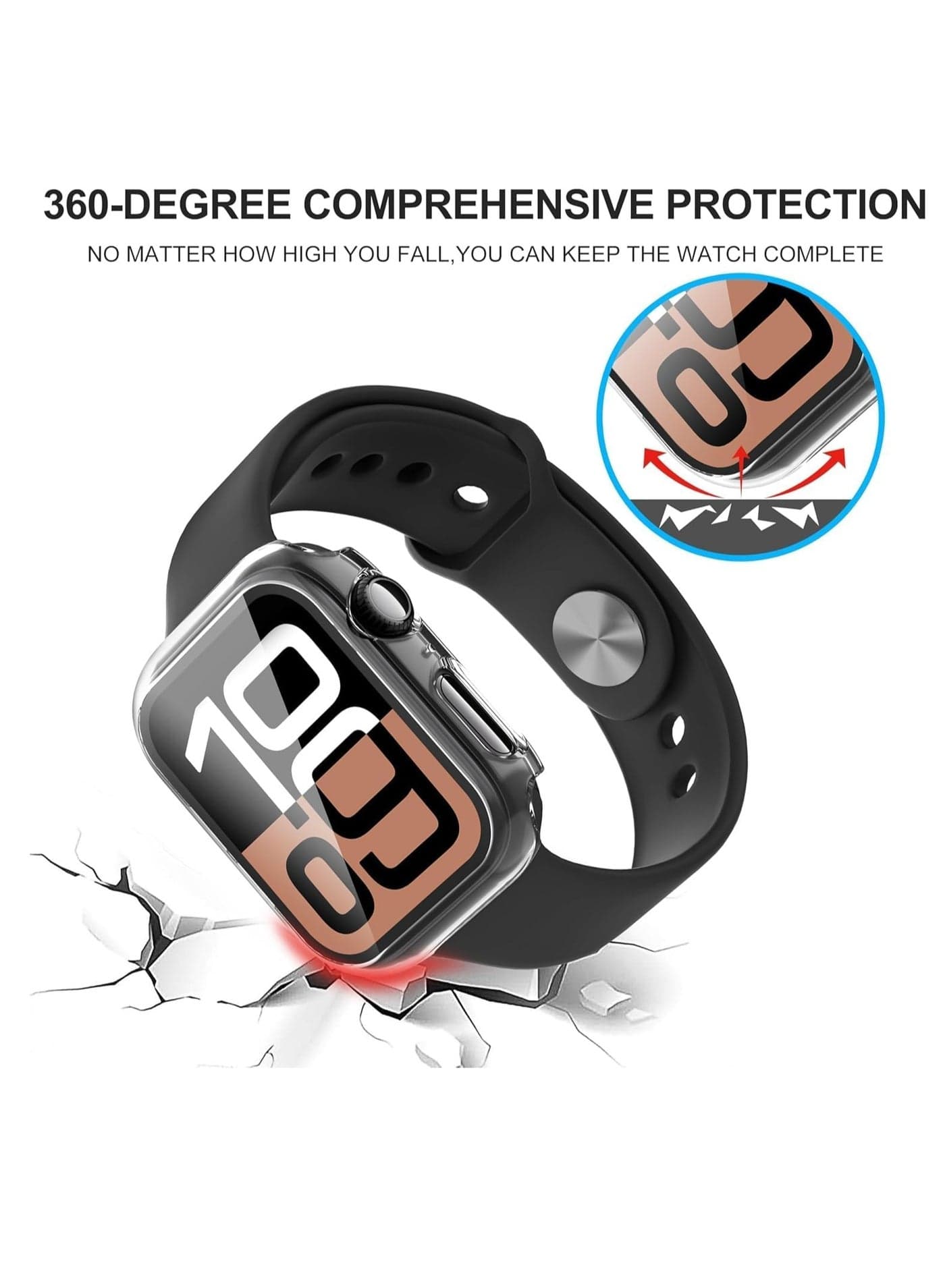 Hard PC Smart Watch Case Compatible with Apple Watch Series 10 38mm Shockproof Full Protection All Edges Protective Cover (Clear) Smartwatch Cases & Covers (٢)