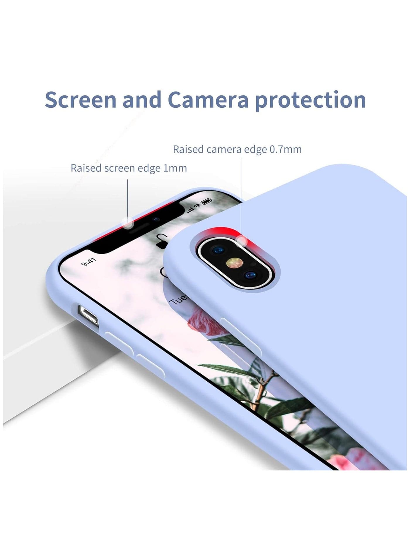 Compatible with iPhone Xs Max Case 6.5 Inch Slim Liquid Silicone 4 Layers Soft Gel Rubber Shockproof Protective Phone Case with Anti Scratch Microfiber Lining (Baby Blue) Cases & Covers (6)