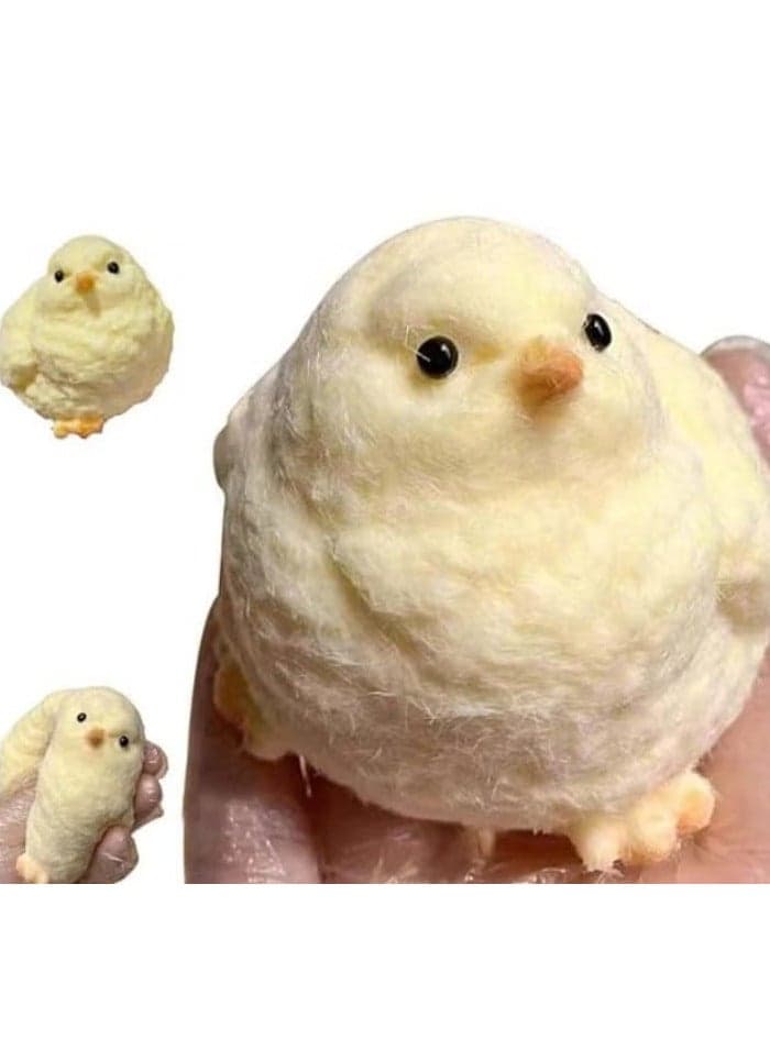 Animal Chick Squeeze Toy, Handmade Taba Squishy Chick, Yellow, Compact, All Ages, Non-toxic, 2"W x 2.5"L x 2.5"H