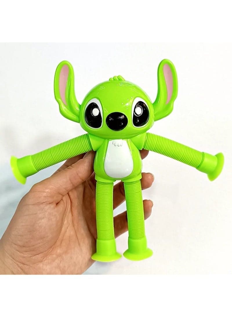 Generic Stretchy Alien Pop Tube Fidget Toy with Suction Cup Hands and Feet, 1 Piece Flexible Pull and Stretch Cartoon Figure, Bendable Sensory Toy with Extendable Arms and Legs for Kids, Creative Interactive Desk and Travel Toy Gag Toys & Practical Jokes (4)